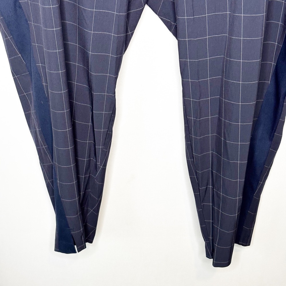 Athleta Brooklyn Textured Ankle Pant Size 26 Navy Windowpane Plaid Plus Size - Picture 6 of 10